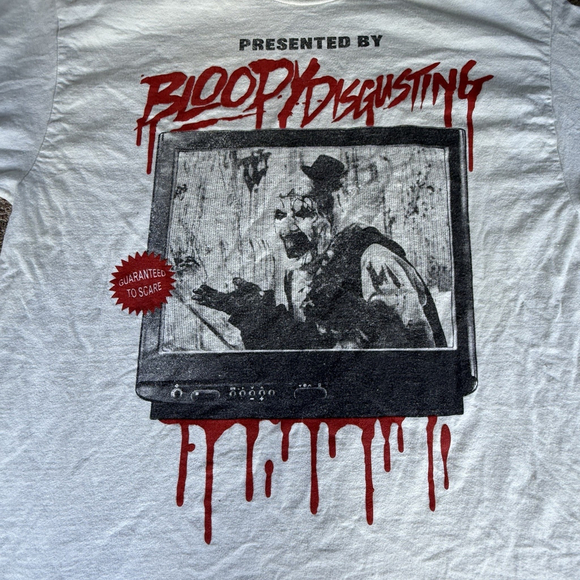 Bloody Disgusting x Terrifier Art the Clown Halloween Horror T-Shirt, Size Large - Picture 3 of 6